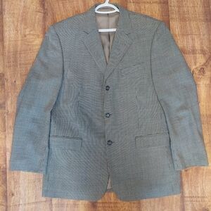 Men's Orvieto Woolmark Wool Blazer Coat Jacket 42R Houndstooth Suit M